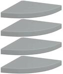 vidaXL Eck-Schweberegale 4 Stk Grau 35x35x3,8 cm MDF 323924