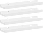 vidaXL Wandregale 4 Stk Hochglanz-Wei&szlig; 40x9x3 cm 326653
