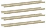 vidaXL Wandregale 4 Stk Wei&szlig; und Sonoma-Eiche 80x9x3 cm 326696