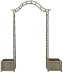 vidaXL Garten-Pergola mit Blumenkasten Grau Massivholz Tanne