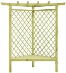 vidaXL Eckpergola mit Bank 130x130x197 cm Kiefernholz Impr&auml;gniert