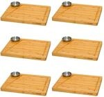DuneDesign Raclette Teller Set mit Dipschale f&uuml;r 6 Personen 30 x 25 cm