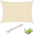 WOLTU Sonnensegel Sonnenschutz HDPE Windschutz UV Schutz Creme 3x4 m