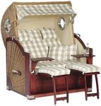 Natur24 Gartenstrandkorb Rustikal 500 Plus-Comfort 2-Sitzer Natura-Braun