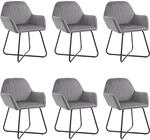 vidaXL Esszimmerst&uuml;hle 6 Stk Grau Samt 277010