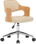 vidaXL Esszimmerstuhl Drehbar Creme Bugholz und Kunstleder 287429