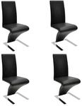 vidaXL Esszimmerst&uuml;hle 4 Stk Schwarz Kunstleder 160563