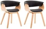 vidaXL Esszimmerst&uuml;hle 2 Stk Schwarz Bugholz und Kunstleder 278733