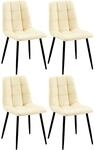 CLP 4er Set Esszimmerstuhl Antibes Kunstleder Creme