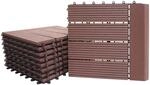 MCW WPC Bodenfliese Sarthe mit Abschluss Holzoptik Balkon/Terrasse 11x Je 30x30cm -