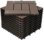 ECD Germany WPC Terrassenfliesen 30x30cm 33er Spar Set Dunkelbraun Holzoptik