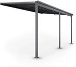Juskys Aluminium Terrassendach Borneo 4x3m mit Doppelstegplatten in Dunkelgrau