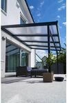 Terrassen&uuml;berdachung Premium (BxT) 410 cm x 406 cm Anthrazit Polycarbonat Klar