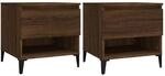 vidaXL Beistelltische 2 Stk. Braun Eichen-Optik 50x46x50 cm