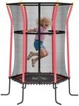 HOMCOM Kids Trampoline Stahl Kunststoff Rot &Oslash;163,5 x H190 cm