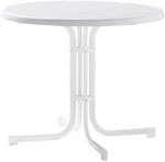 Sieger Gartentisch Rund Kunststoff Wei&szlig; &Oslash; 86 cm