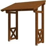 Skan Holz Haust&uuml;r-Vordach Paderborn 4 Nussbaum,asiert 242 cm x 156 cm