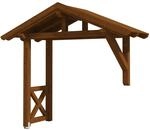 Skan Holz Haust&uuml;r-Vordach Stralsund 3 Nussbaum,asiert 289 cm x 116 cm