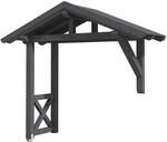 Skan Holz Haust&uuml;r-Vordach Stralsund 3 Schiefergrau,asiert 289 cm x 116 cm
