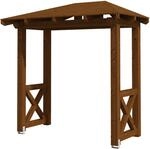 Skan Holz Haust&uuml;r-Vordach Wismar 4 Nussbaum,asiert 258 cm x 126 cm