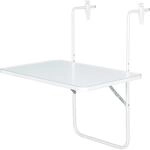 Alco Balkonh&auml;ngetisch Balkontisch Wei&szlig; 60 cm x 40 cm