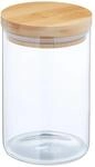 Relaxdays 3er Set Vorratsgl&auml;ser mit Deckel Glas Bambus Transparent Luftdicht 800 ml