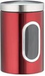 Relaxdays Vorratsdose Metall Kunststoff Rot Sichtfenster 17 cm x 11 cm 250 g