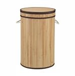 Relaxdays W&auml;schekorb Bambus Natur Klappdeckel Faltbar 63 cm x 40 cm 2 kg