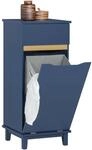 SoBuy W&auml;scheschrank mit ausklappbarem W&auml;schesack Holz Blau BZR114-B