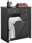SoBuy W&auml;scheschrank mit 2 W&auml;sches&auml;cken W&auml;schekorb Badschrank BZR33-SCH