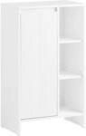 SoBuy W&auml;scheschrank Badschrank mit W&auml;schesack Badkommode Wei&szlig; BZR156-W