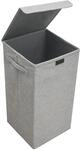 DuneDesign Faltbarer W&auml;schekorb 50 Liter mit Deckel und W&auml;schesack