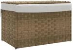 vidaXL W&auml;schekorb mit Deckel 55,5x35x34 cm Poly Rattan 372049
