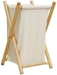 vidaXL W&auml;schekorb Cremewei&szlig; 41,5x36x63,5 cm Bambus 368034