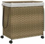 vidaXL W&auml;schekorb mit Rollen 60x35x60,5 cm Rattan 372039