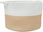 vidaXL W&auml;schekorb Beige und Wei&szlig; &Oslash;55x36 cm Baumwolle 358471
