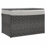 vidaXL W&auml;schekorb mit Deckel Grau 55,5x35x34 cm Poly Rattan 372051
