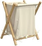vidaXL W&auml;schekorb Cremewei&szlig; 45x55x63,5 cm Bambus 368035