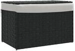 vidaXL W&auml;schekorb mit Deckel Schwarz 55,5x35x34 cm Poly Rattan 372052