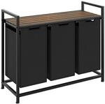 Tectake W&auml;schesortierer Industrial Style 2 Oder 3 Ausziehbare F&auml;cher Holz und