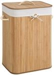 Tectake W&auml;schekorb Aus Bambus Mit Deckel 42 x 31 50 x 60 cm Beige