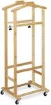 Relaxdays Herrendiener Bambus Natur 107 cm x 47 cm x 37 cm auf Rollen