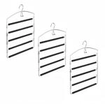 Relaxdays Hosenb&uuml;gel Eisen Schwarz Herausklappbar 3er Pack 44,5 cm x 37 cm x 2,5 cm