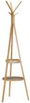 Relaxdays Garderobe Bambus Natur mit Ablagen Freistehend 171 cm x 50 cm x 50 cm