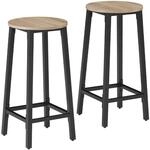 Tectake Set Barhocker Corby Industrial Style Holz und Stahl 32 x 32 x 66 cm