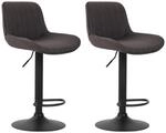 CLP 2er Set Barhocker Lentini Stoff Dunkelgrau/Schwarz
