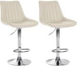 CLP 2er Set Barhocker Toni Kunstleder Metall in Chromoptik/creme