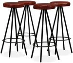 vidaXL Barhocker 4 Stk Echtleder 245444