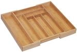 Relaxdays Besteckkasten Bambus Natur Ausziehbar Breitenverstellbar 5 cm x 32,5 cm bis