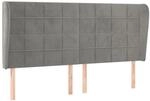 vidaXL Kopfteil mit Ohren Hellgrau 163x23x118/128 cm Samt 3118010